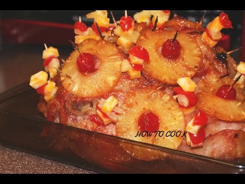 HOW TO MAKE JAMAICAN BAKED  HONEY GLAZED HAM WITH CHEESE CHRISTMAS HOLIDAY RECIPE 2015