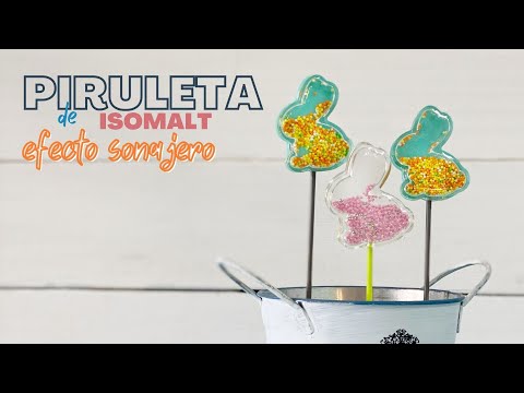 Piruletas de isomalt efecto sonajero