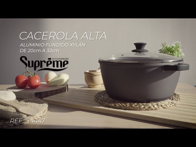 Vídeo relacionado con Royalty Line - Cazuela con revestimiento de mármol (20 cm, tapa de cristal, aluminio fundido a presión, revestimiento de mármol), color negro