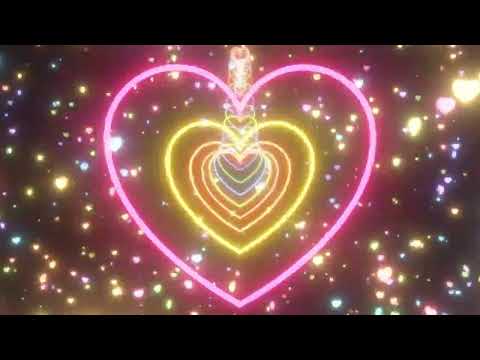 Neon Lights Love Abstract Wallpaper Heart Tunnel Particles Animated Background | corazones animados