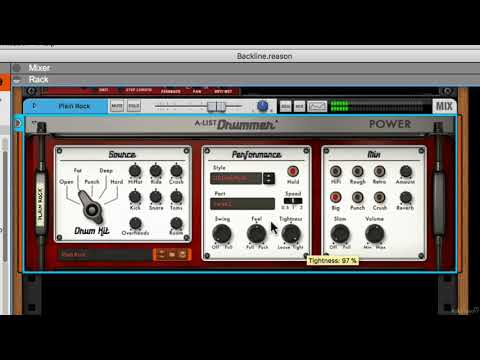 Reason Rack Extensions 101:  Backline Rig V3 - Explored - 49. A-List Power Drummer - A Tour