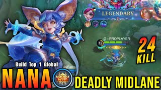 Download lagu 24 Kills!! Legendary Nana Deadly Midlane!! - Build Top 1 Global Nana ~ MLBB mp3