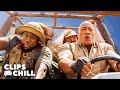 All The Best Chase Scenes From The Jumanji Movies Dwayne Johnson Kevin Hart