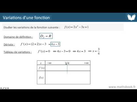 Variations d'une fonction - Cours de maths