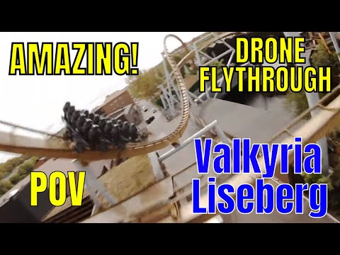 Valkyria roller coaster Berg och dalbana AMAZING DRONE FOOTAGE FLYBY Liseberg Sweden
