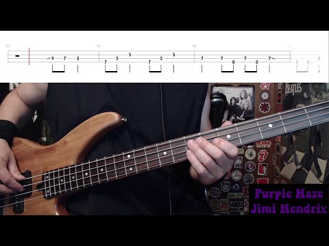 Purple Haze by Jimi Hendrix - Bass Cover with Tabs Play-Along
