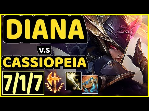 SHOK (DIANA) vs CASSIOPEIA - 7/1/7 KDA MID CHALLENGER GAMEPLAY - OC