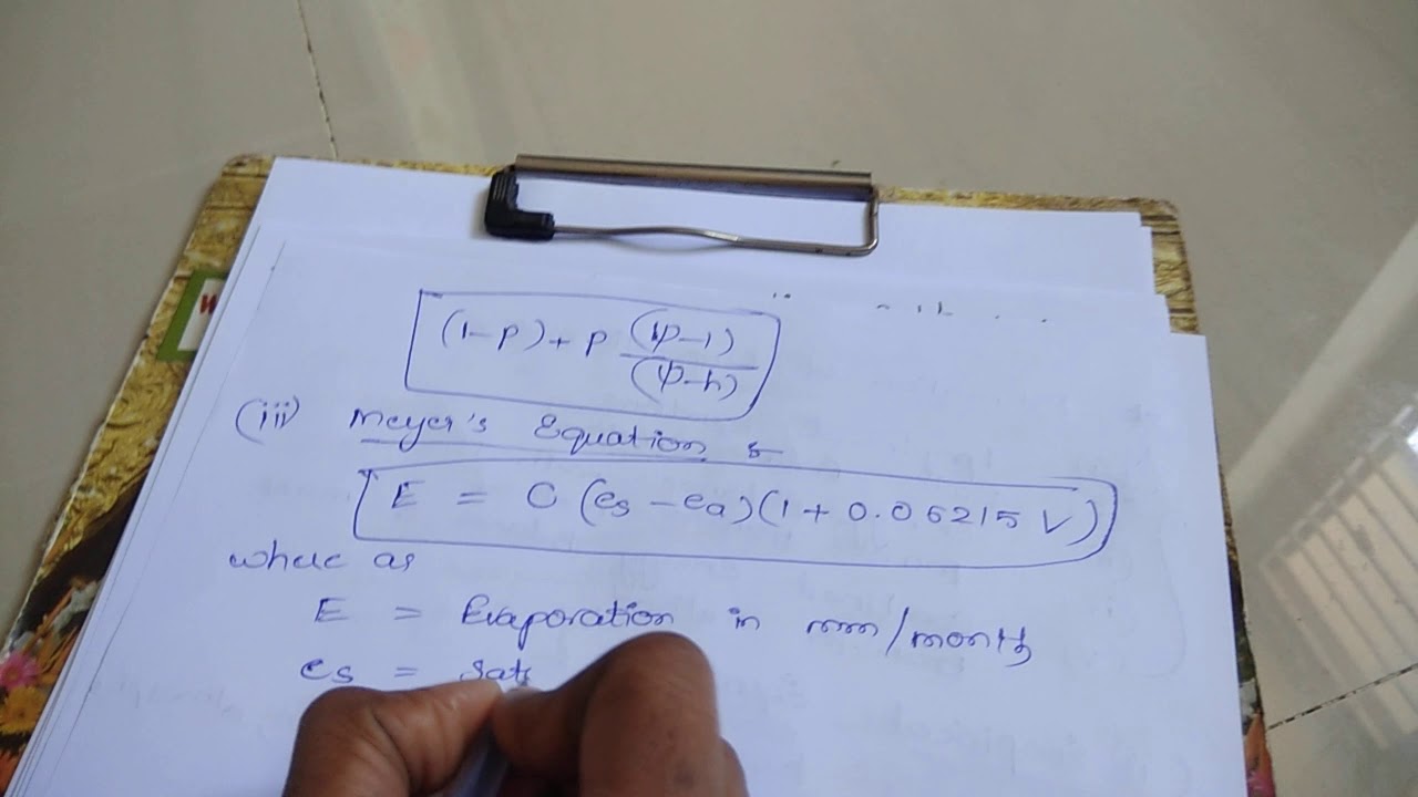 Water resource engineering 1: Estimation of evaporation (part 1)