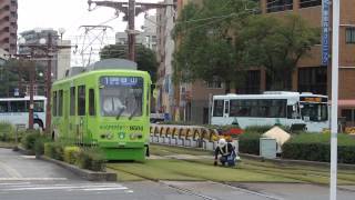 preview picture of video '【ポイント整備中】鹿児島市電9500形 鹿児島駅前電停到着 Kagoshima City Tram Type 9500'