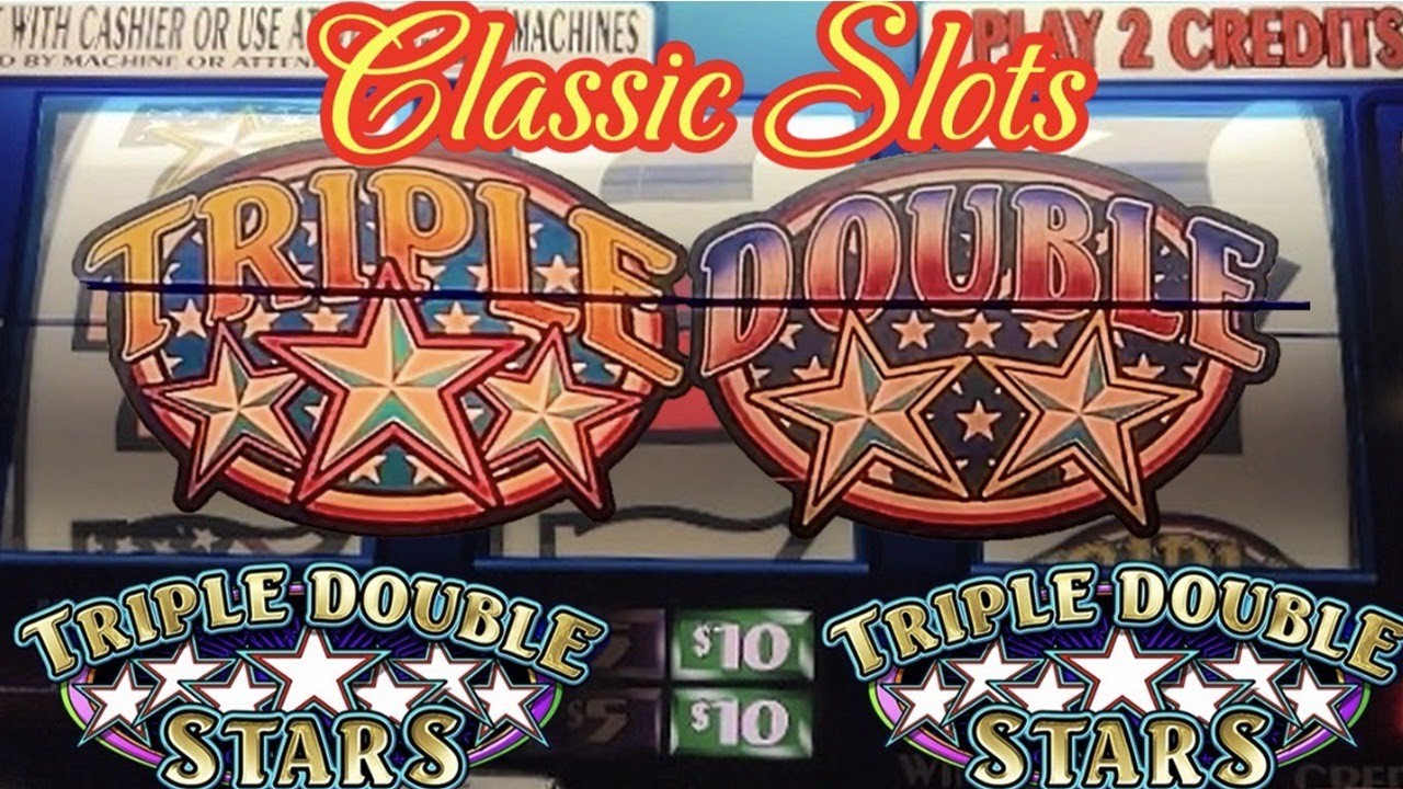 Classic Triple Double Stars Old School 3 Reel Casino Slot
