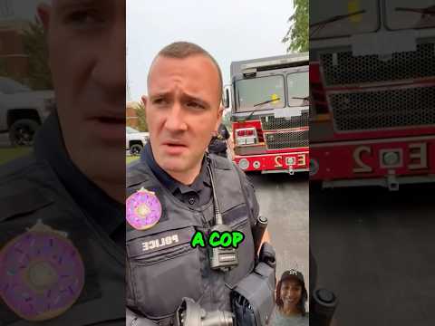 Cop prank firefighter by giving him ticket #police #automobile #firefighter #shortsviral #shorts
