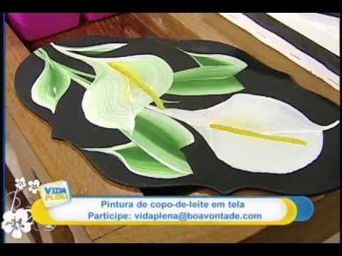 Artesanato: copo-de-leite em tela