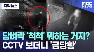 [자막뉴스] 담벼락 '척척' 뭐하는 거지?.. CCTV 보더니 '급당황' (MBC뉴스)