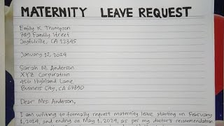 How To Write A Maternity Leave Request Letter Step by Step Guide | Writing Practices
