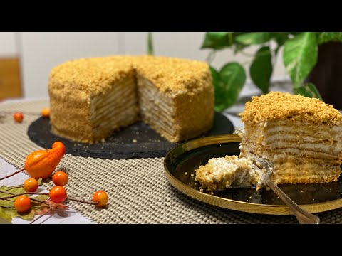 Tort 🍰 Medovik Cu Foi Cu Miere Și Cremă 🍮 De Smântână