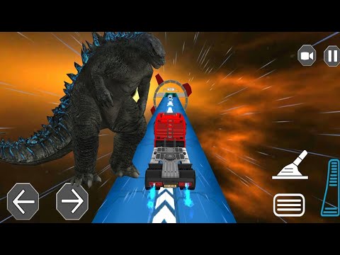 Mega ramp heavy truck driver | Oil tanker truck driving games #gaming #06