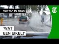 Lompe bestuurder geeft fietser volle laag