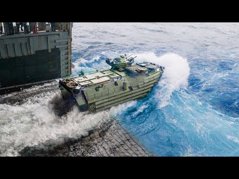 US Amphibious Assault Vehicle Deep Water Ship Launch & Beach Landing EXPLAINED  Cheap and Efficient
