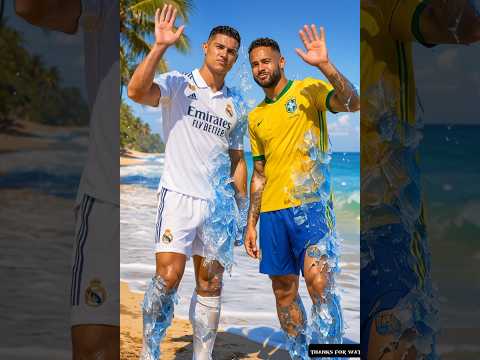 When Ronaldo and Neymar turned into ice,#cristianoronaldo #neymar #shorts