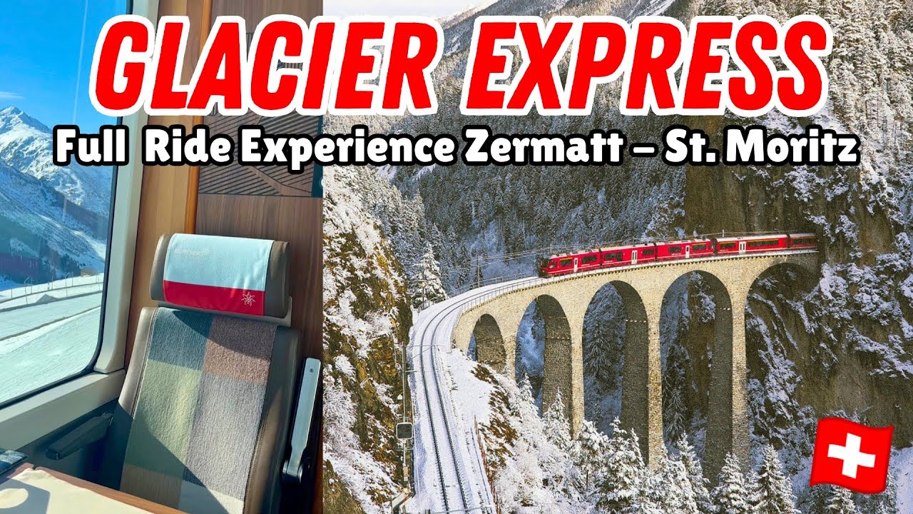 Embark on the mesmerising voyage with travelers aboard the Glacier Express.