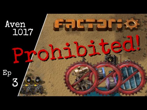 Factorio Prohibited! Ep 3: Biters and bus - Lazy Bastard Achievement playthrough, Let's Play
