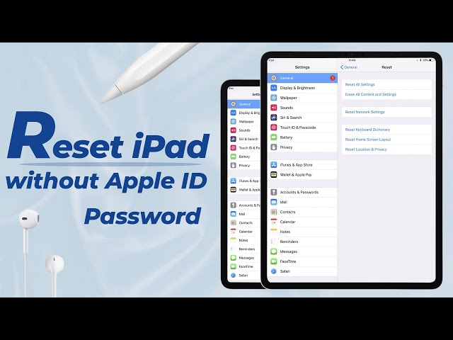 reset ipad without apple id