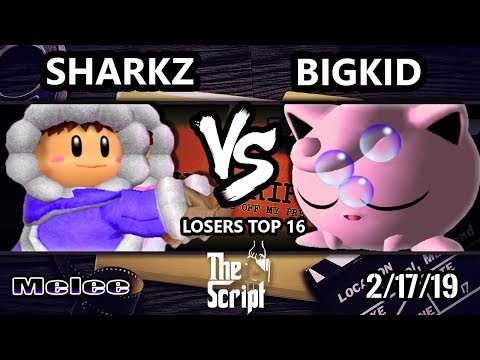 The Script 2 SSBM - Sharkz (Ice Climbers)  Vs. BIGKID (Jigglypuff) - Smash Melee Losers Top 16