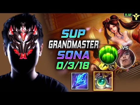 GrandMaster Sona Support vs Sett - 천상계 장인 서폿 소나 템트리 룬 월석 수호자 ソナ Сона 琴瑟仙女 索娜 - LOL KR 11.12