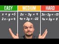 Solve Systems Of Equations Easy Medium Hard