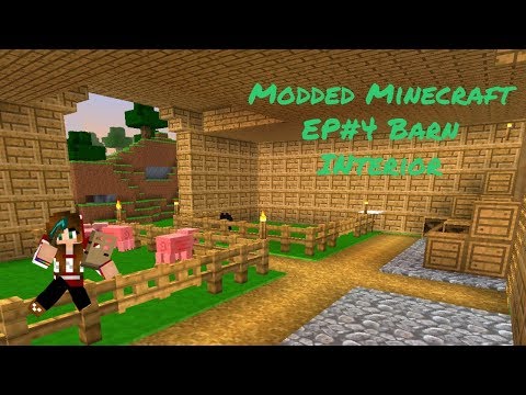 Minecraft: Modded Survival Ep#4: Barn Interior Decoration