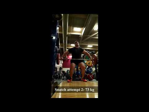 Snatch session: 70, 73, 75, 78 kg - improving my PR my 70 kg to XX kg!