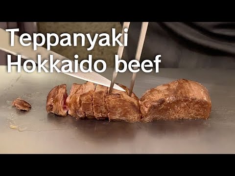 $125 Beef steak & Abalone, Scallop, King Crab, fried rice -Teppanyaki in Hokkaido Japan