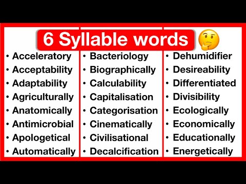 6 Word Syllables