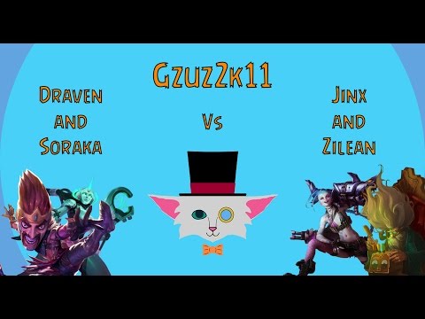 Draven and Soraka Vs Jinx and Zilean Bot 5v5 Normal