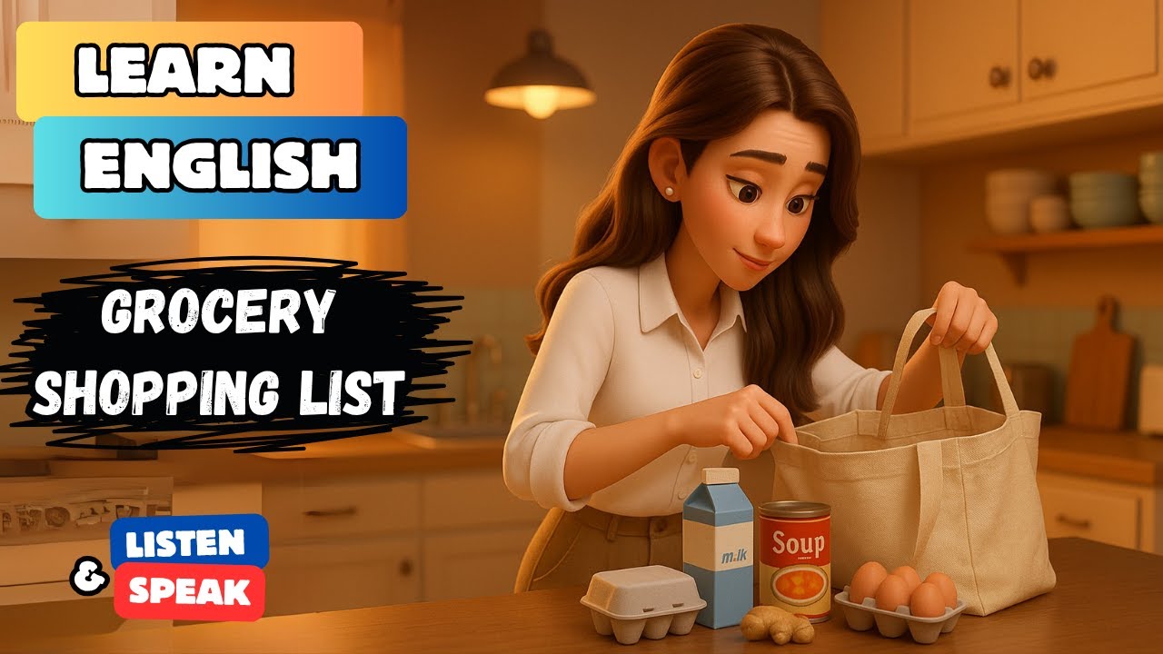 Grocery Shopping List | Improve Your English | Listening & Speaking Practice for Beginners
