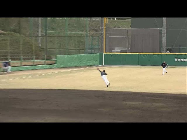 【ファーム】マリーンズ・茶谷健太 ショート後方への打球をダイビングキャッチ!! 2022年3月23日 埼玉西武ライオンズ 対 千葉ロッテマリーンズ
