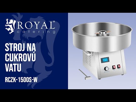 Video - Stroj na cukrovú vatu - 62 cm - 1500 W - ušľachtilá oceľ - strieborná - Royal Catering