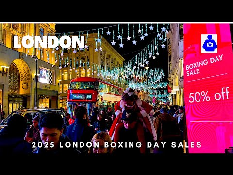 Festive London Christmas 2025 🎄 Oxford Street Night Walk | Boxing Day Shopping Preview [4K HDR]