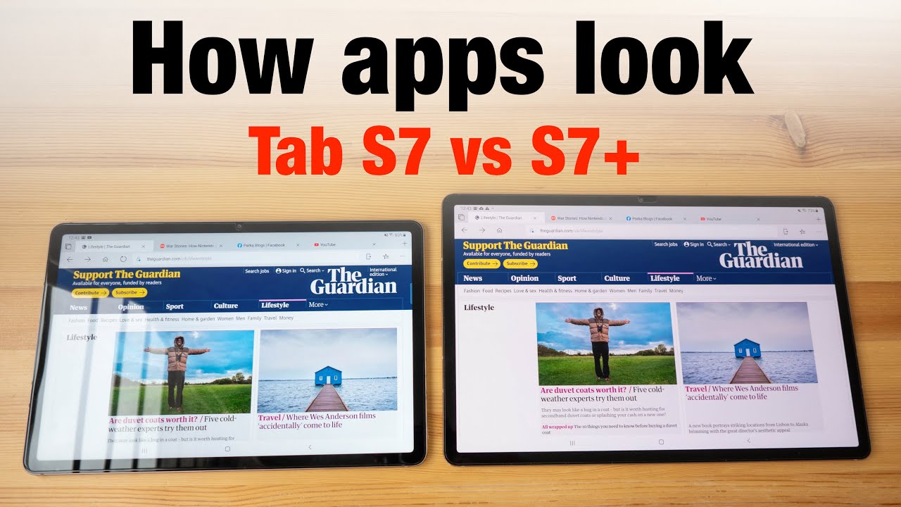 How Apps Look on Tab S7 vs S7+ (size comparison)