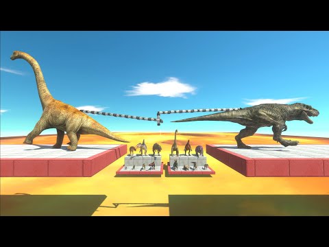 LAVA TUG of WAR Dinosaur vs Dinosaur But Don't Fall into LAVA | Animal Revolt Battle Simulator