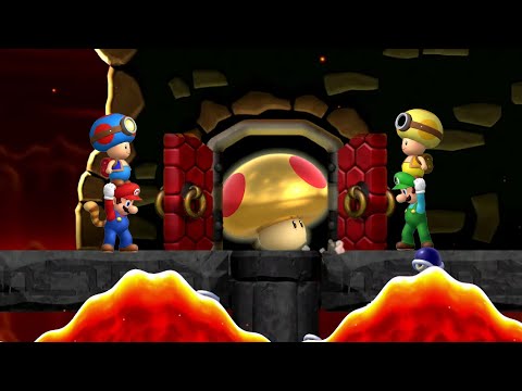 New Super Mario Bros U (Cloudy) – 4 Players Co Op Walkthrough #4