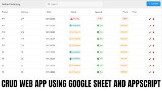 R19 | Crud web App using Google sheet and Apps script | Free Code