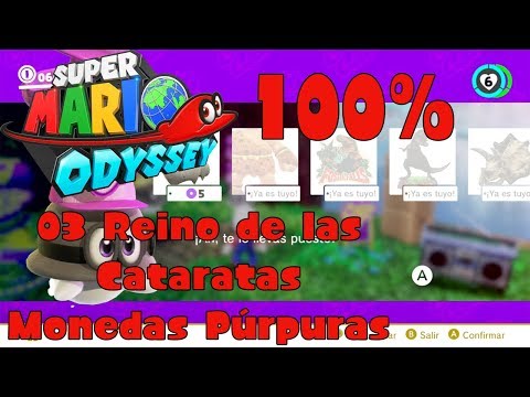 Super Mario Odyssey 100% - 03 Reino de las Cataratas (Todas las Monedas Púrpuras)