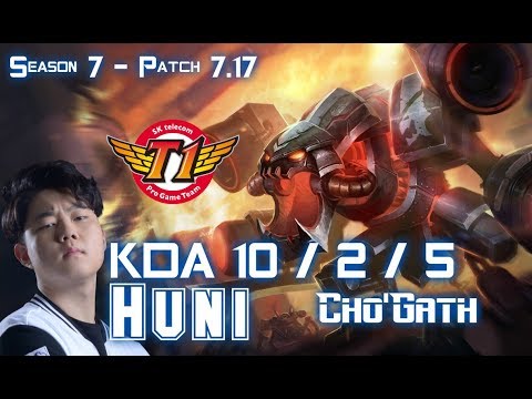 SKT T1 Huni CHO'GATH vs MAOKAI Top - Patch 7.17 KR Ranked