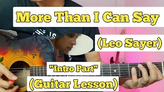 More Than I Can Say - Leo Sayer | Guitar Lesson | Intro Part | (With Tab)
