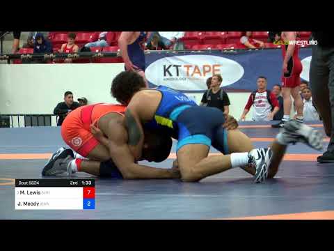 2018 Marine Corps US Open/UWW Junior Freestyle 74 Semis - Mehki Lewis (SERTC-VT) Vs. Jeremiah Mood