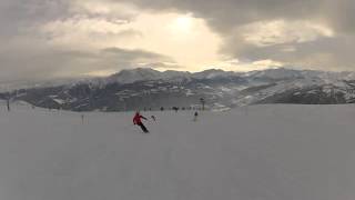 preview picture of video 'Flims Laax : Abfahrt Bahn 50/51 2228m-1664m'