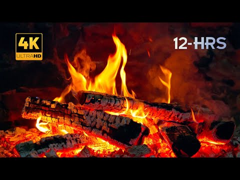 4K Natural Fireplace by the old Monastery 🔥Pure Crackling Sounds 📺 12-Hour