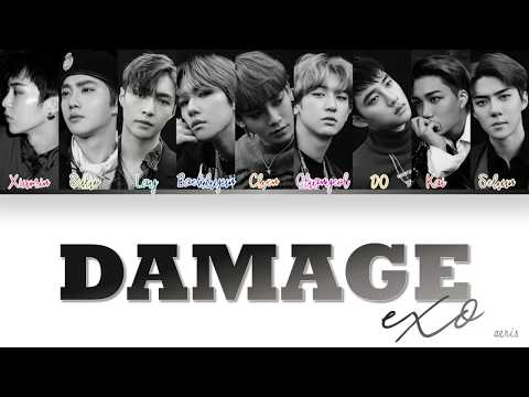 EXO (엑소) - 'DAMAGE' LYRICS [Color Coded Lyrics Eng/Rom/Han] Video