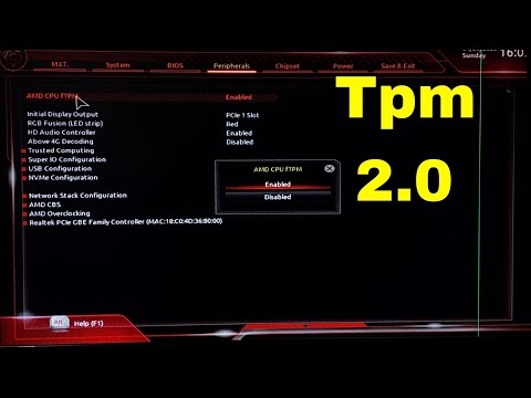 How to Enable TPM 2.0/FTPM on Gigabyte B450m Motherboard